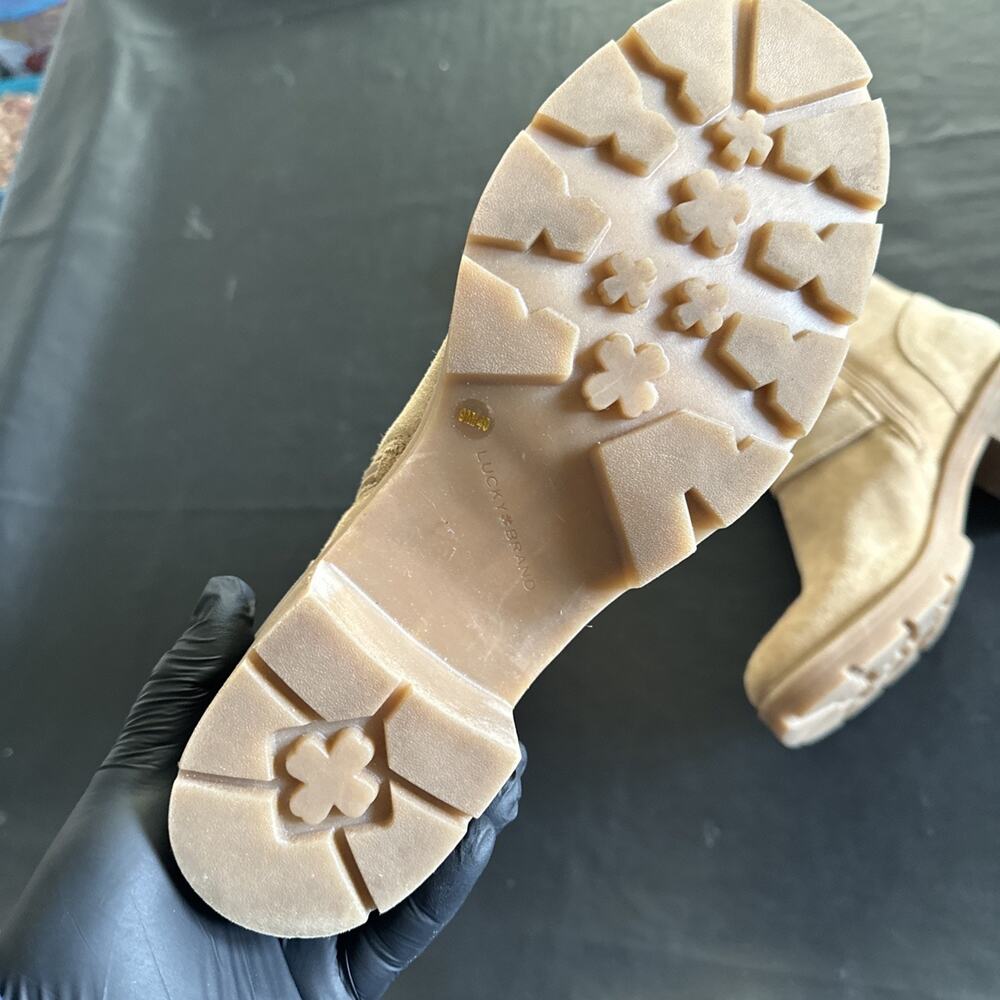 BOOTS Lucky Brand LK-scoty SUEDE Leather KNEE HIGH Womens Size 9 M Tan - Picture 10 of 14